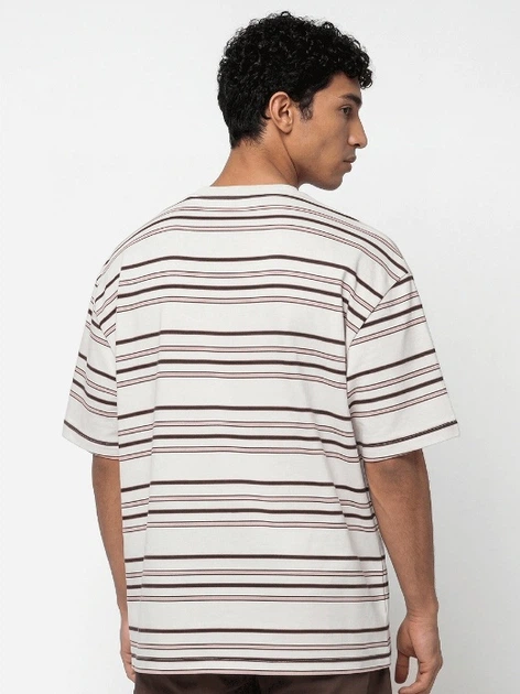 Футболка бавовняна довга чоловіча Dickies East Liberty Stripe Ss DK0A88GFC481 L Бежева (800070354594) - зображення 2