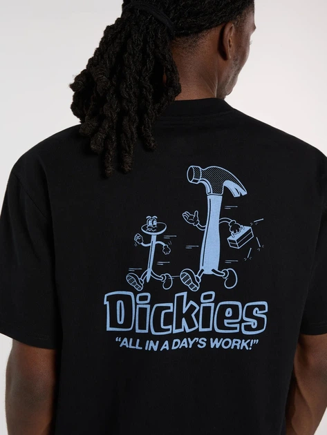 Koszulka bawełniana długa męska Dickies Fairlawn Ss DK0A88GEBLK1 M Czarna (800070354589) - obraz 6