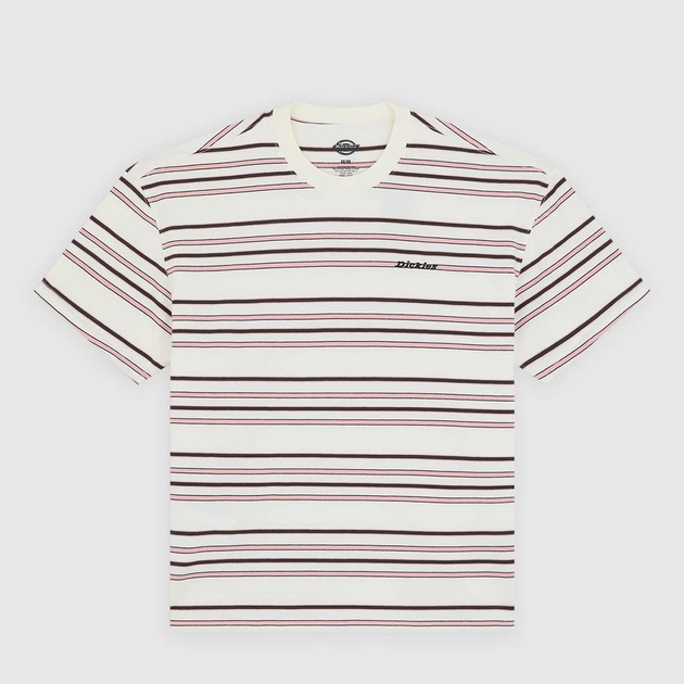 Футболка бавовняна довга чоловіча Dickies East Liberty Stripe Ss DK0A88GFC481 L Бежева (800070354594) - зображення 7