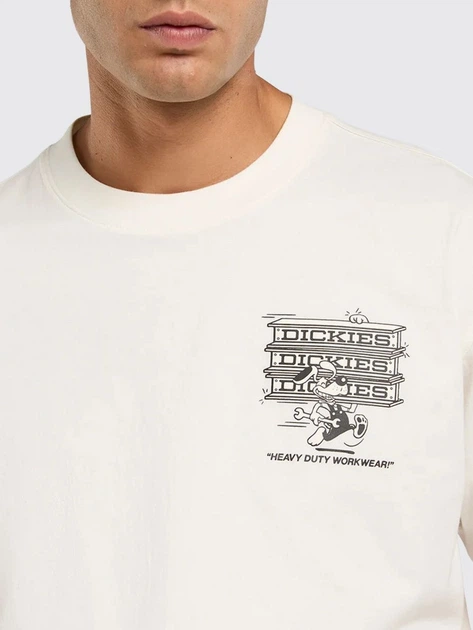 Футболка бавовняна довга чоловіча Dickies Lynndyl Ss DK0A88JHC481 S Бежева (800070354611) - зображення 4