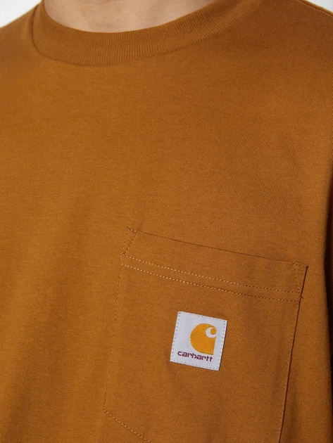 Футболка бавовняна довга чоловіча Carhartt 103296 BRN S Коричнева (800070358322) - зображення 8