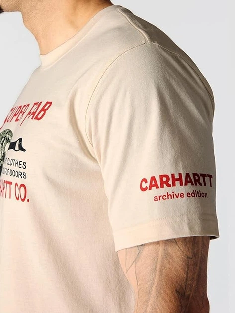 Футболка бавовняна довга чоловіча Carhartt 107050 A16 M Молочна (800070358354) - зображення 5