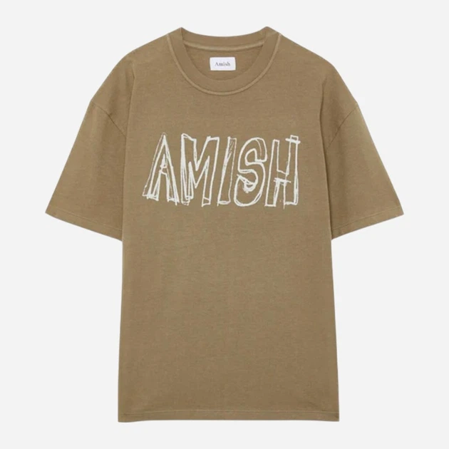 Футболка бавовняна довга чоловіча Amish AMU146CR660569 C0647 M Світло-коричнева (800070355219) - зображення 3