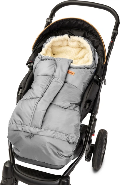 Śpiworek do wózka Sensillo Combi 3w1 wełna 100-80 × 45 cm szary (5902021527823) - obraz 3