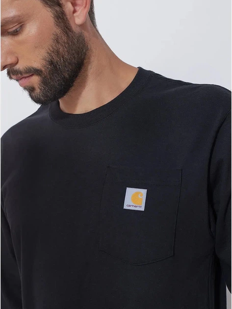 Лонгслів чоловічий Carhartt K126 BLK S Чорний (800070358365) - зображення 4