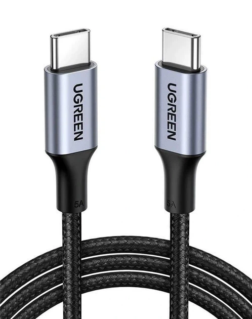 Кабель UGREEN US316 USB-C Cable Aluminum Case with Braided 2m (Black) (UGR-70429) - Фото 1 Кабель UGREEN US316 USB-C Cable Aluminum Case with Braided 2m (Black) (UGR-70429) - изображение 1