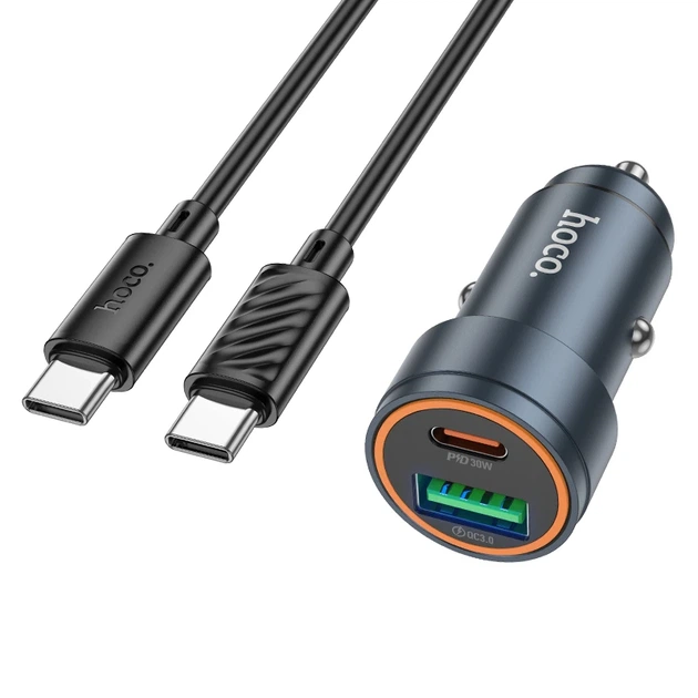Автомобільний зарядний пристрій HOCO Z57A Glorious PD30W+QC3.0 car charger set(C to C) Metal Gray - Фото 1 Автомобільний зарядний пристрій HOCO Z57A Glorious PD30W+QC3.0 car charger set(C to C) Metal Gray - зображення 1