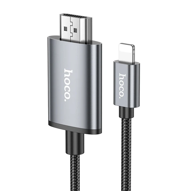 Перехідник HOCO UA27 HD on-screen cable iP to HDTV Metal Gray - Фото 1 Перехідник HOCO UA27 HD on-screen cable iP to HDTV Metal Gray - изображение 1