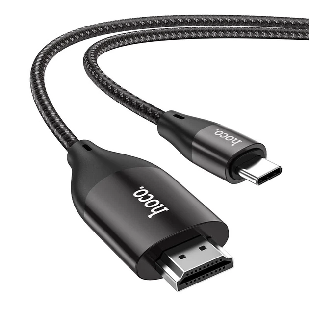 Кабель HOCO UA16 Type-C to HDTV HD on-screen cable Metal Gray - Фото 1 Кабель HOCO UA16 Type-C to HDTV HD on-screen cable Metal Gray - зображення 1