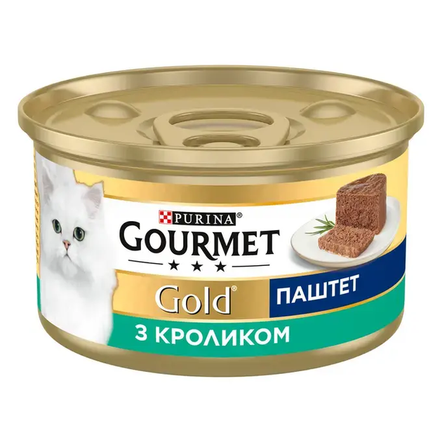 Вологий корм для котів Gourmet Gold паштет з кроликом 85 г 12592114 - Фото 1 Вологий корм для котів Gourmet Gold паштет з кроликом 85 г 12592114 - зображення 1