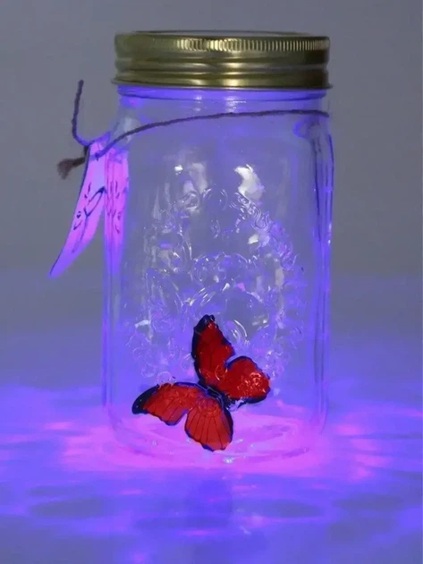 Декоративный ночник Бабочка в банке Butterfly Интерактивная порхающая бабочка в банке с подсветкой - изображение 2