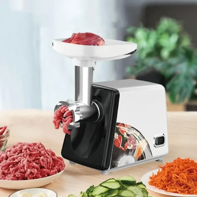 Электрическая мясорубка в металлическом корпусе мощностью 2500Вт RAF R.3367 Белая - Фото 2 Электрическая мясорубка в металлическом корпусе мощностью 2500Вт RAF R.3367 Белая - изображение 2