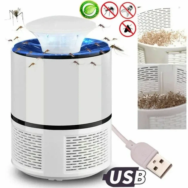 Ловушка уничтожителя для комаров Mosquito Killer Lamp электрическая лампа убийца комаров работает от USB - изображение 2