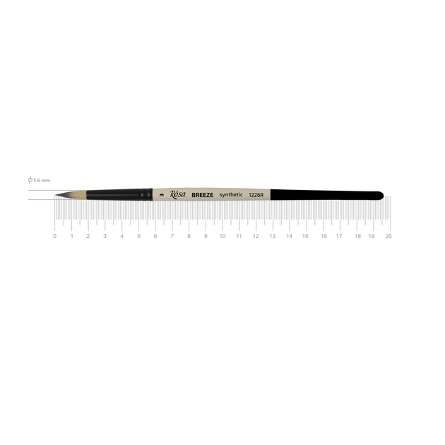 Пензель синтетика кругла BREEZE 1226R №3 коротка ручка ROSA - Фото 1 Пензель синтетика кругла BREEZE 1226R №3 коротка ручка ROSA - изображение 1
