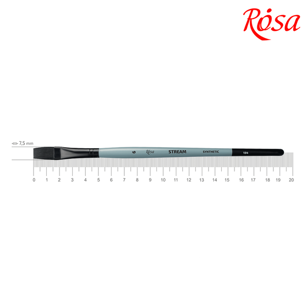 Пензель синтетика плоска STREAM 134 № 6 коротка ручка ROSA - Фото 1 Пензель синтетика плоска STREAM 134 № 6 коротка ручка ROSA - изображение 1