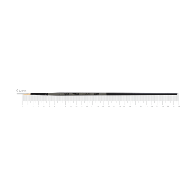 Кисть синтетика круглая TERRA 1608R No1 длинная ручка ROSA - Фото 1 Кисть синтетика круглая TERRA 1608R No1 длинная ручка ROSA - изображение 1