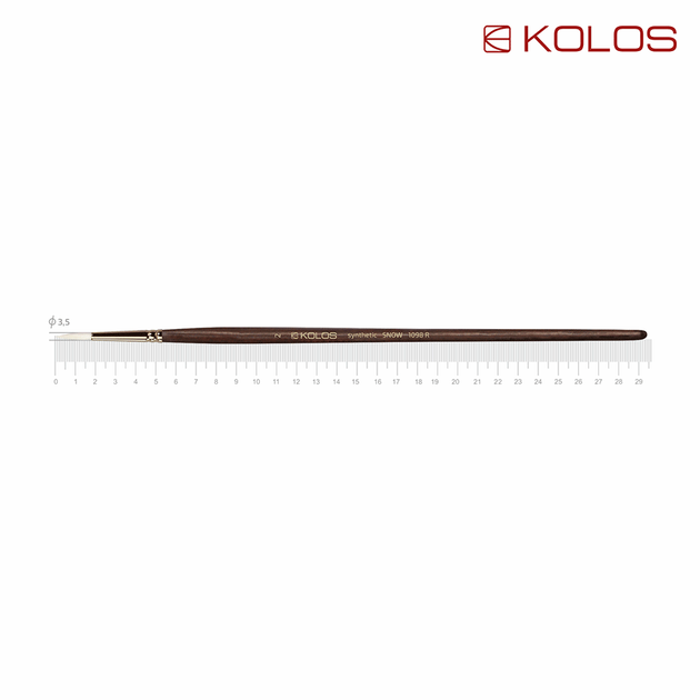 Кисть синтетика круглая Snow 1098R No 2 длинная ручка KOLOS - Фото 1 Кисть синтетика круглая Snow 1098R No 2 длинная ручка KOLOS - изображение 1