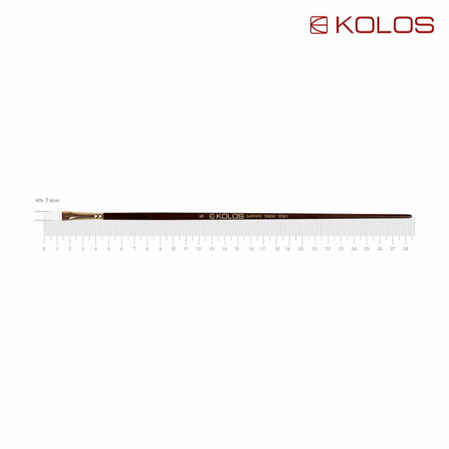 Кисть синтетика плоская Snow 1098F No 4 длинная ручка KOLOS - Фото 1 Кисть синтетика плоская Snow 1098F No 4 длинная ручка KOLOS - изображение 1