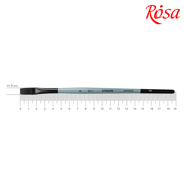 Пензель синтетика плоска STREAM 134 № 5 коротка ручка ROSA - Фото 1 Пензель синтетика плоска STREAM 134 № 5 коротка ручка ROSA - изображение 1
