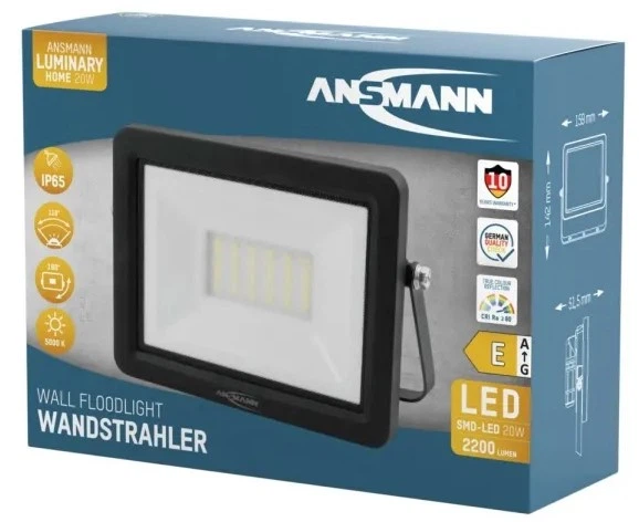Reflektor Ansmann WFL20W 1600-0625 20 W Czarny (4013674201754) - obraz 6