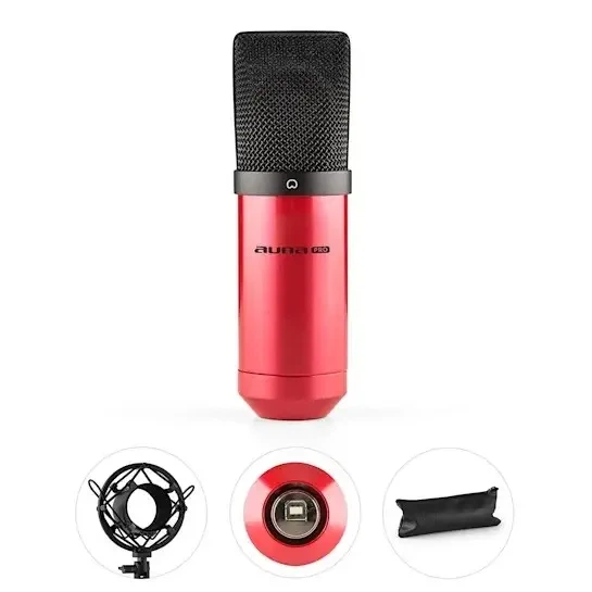 Конденсаторний USB-мікрофон Auna MIC-900WH-LED, 16 біт/48 кГц, 32 дБ (10030363) - зображення 3