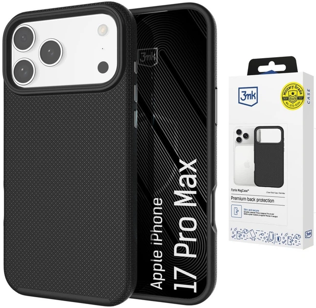 Чохол 3MK Fortis MagCase для Apple iPhone 17 Pro Max Black (5903108754279) - зображення 3