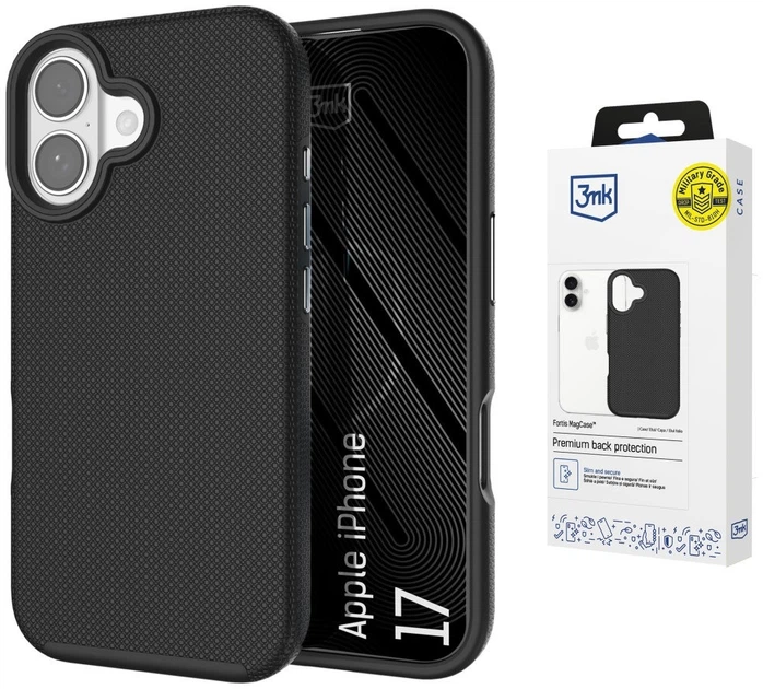 Чохол 3MK Fortis MagCase для Apple iPhone 17 Black (5903108754255) - зображення 3