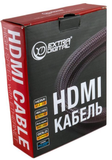 Кабель мультимедийный HDMI M to HDMI M 3.0m Extradigital (KBH1634) - Фото 5 Кабель мультимедийный HDMI M to HDMI M 3.0m Extradigital (KBH1634) - изображение 5
