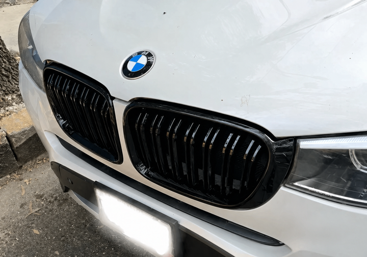 Подвійні решітки радіатора BMW X3 F25 LCI X4 F26 2014-2017 M-Style чорний глянець - зображення 7