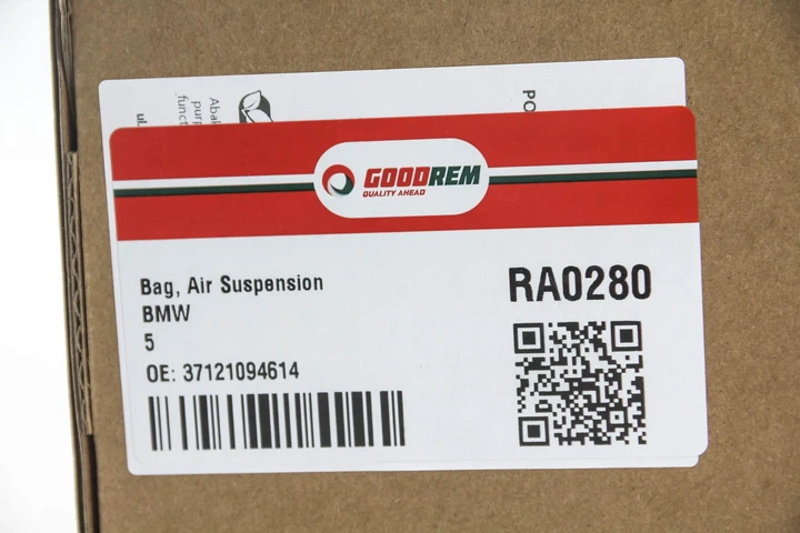 Подушка пневмопідвіски (ззаду) BMW 5 (Е39) 96- Пр. GOODREM RA0280 BMW 5 Series 37121094614, 37121095082 - зображення 4