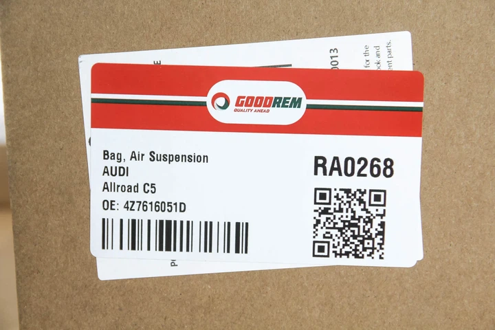 Подушка пневмопідвіски (спереду) Audi Allroad C5 00-05 GOODREM RA0268 Audi Allroad - зображення 4
