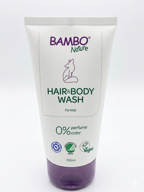 Дитячий шампунь-гель 2 в 1 Bambo Nature Hair & Body Wash, 150 мл. - зображення 2