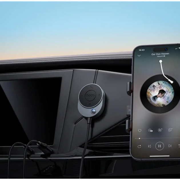 Аудио ресивер HOCO E150 Path car AUX Bluetooth receiver с кабелем (BT5.4, 1.5m) - изображение 4
