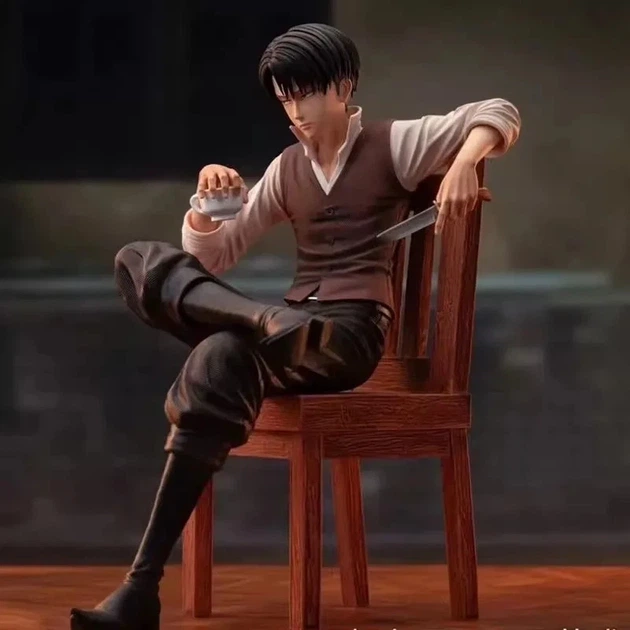 Фигурка Леви Аккерман сидит на стуле, (Levi) с аниме «Атака Титанов» (Attack on Titan), 19 см - изображение 5