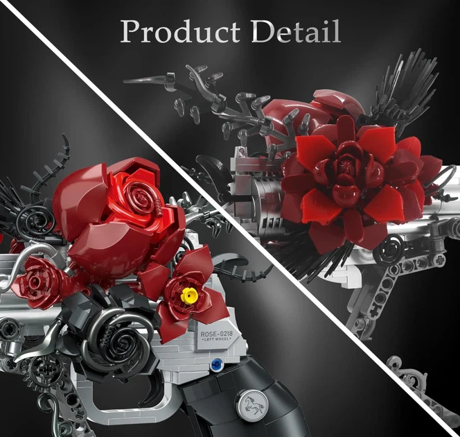Конструктор Rose Revolver — механічний револьвер з трояндами, 631 деталь, декоративна STEM модель - зображення 7