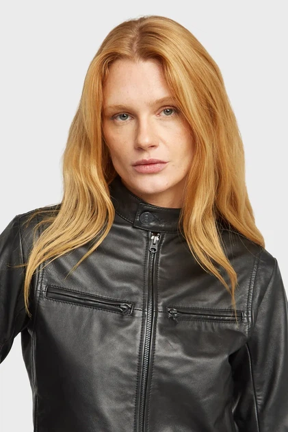 Жіноча чорна шкіряна куртка Leather biker jacket G-Star RAW XS D27160,D555 - зображення 2
