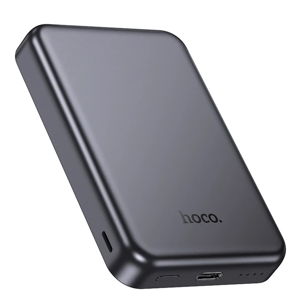 Павербанк з бездротовою зарядкою HOCO J160 5000 mAh 5W/2A 1Type-C/1Lightning Grey - зображення 4