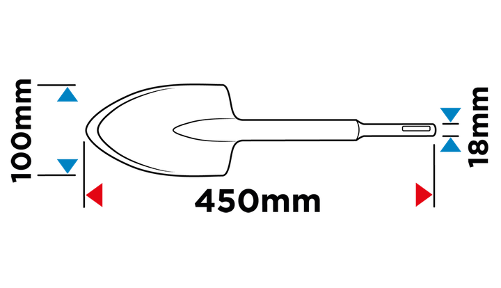 Зубило SDS Max GRAPHITE 57H551 100 мм x 450 мм для бетону та грунту - Фото 4 Зубило SDS Max GRAPHITE 57H551 100 мм x 450 мм для бетону та грунту - зображення 4