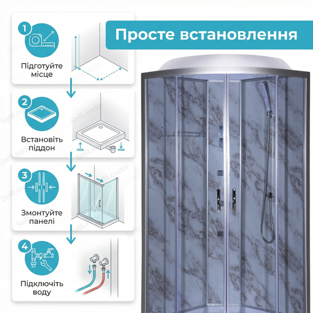 Душевой бокс TKF 100x100х215 см квадратный гидробокс для ванны дома дочи отеля душевая кабина стекло 5 мм - изображение 8