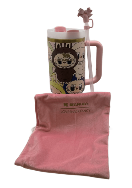 Термос термокружка Stanley Quencher H2.0 Tumbler из нержавеющей стали 1,18 л Labubu Cup Premium Look KT8005202 - изображение 6