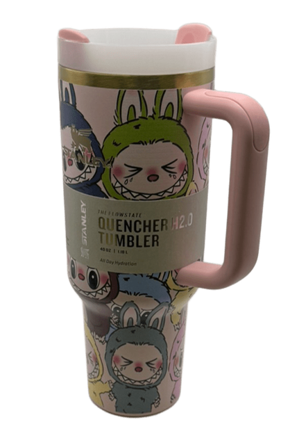 Термос термокружка Stanley Quencher H2.0 Tumbler из нержавеющей стали 1,18 л Labubu Cup Gift Box Style KT8005203 - изображение 8
