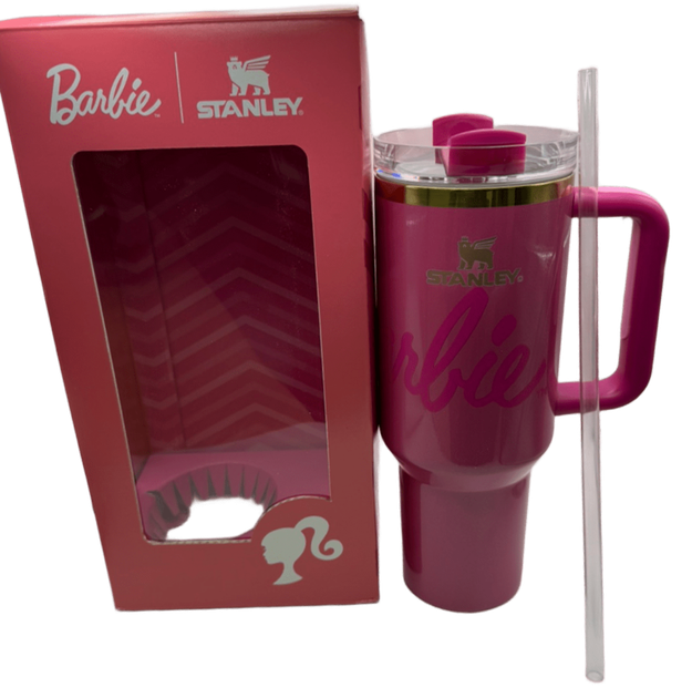 Термос термокружка Stanley Quencher H2.0 Tumbler из нержавеющей стали 1,18 л Barbie Hot Pink Gold KT7001982 - изображение 8