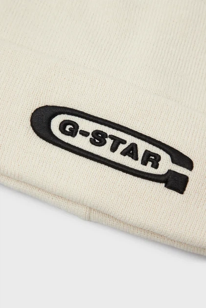 Чоловіча біла шапка Originals Aw Long Beanie G-Star PC D24722,C754 - Фото 4 Чоловіча біла шапка Originals Aw Long Beanie G-Star PC D24722,C754 - изображение 4