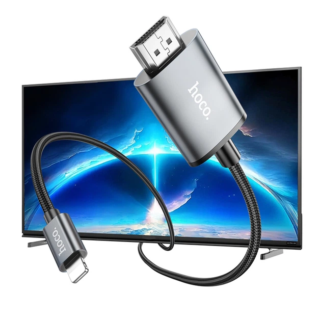 Перехідник HOCO UA27 HD on-screen cable iP to HDTV Metal Gray (6942007619011) - Фото 7 Перехідник HOCO UA27 HD on-screen cable iP to HDTV Metal Gray (6942007619011) - изображение 7