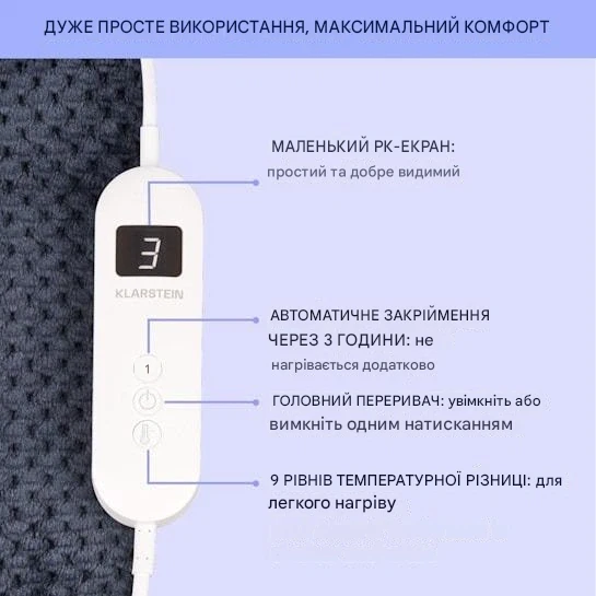 Ковдра електрична KLARSTEIN Watson Deluxe XXL (10045256) - зображення 5