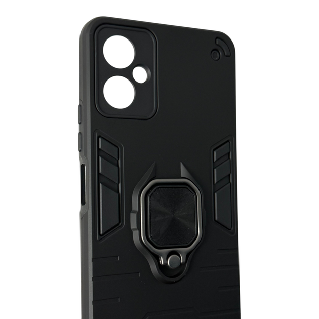 Чехол для телефона Tecno Camon 19 Neo (CH6i) бронированный с магнитным кольцом и защитой камеры черный - изображение 5