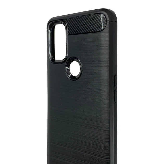 Чехол для телефона OnePlus Nord N10 5G карбоновый противоударный с высокими бортами черный - Фото 4 Чехол для телефона OnePlus Nord N10 5G карбоновый противоударный с высокими бортами черный - изображение 4