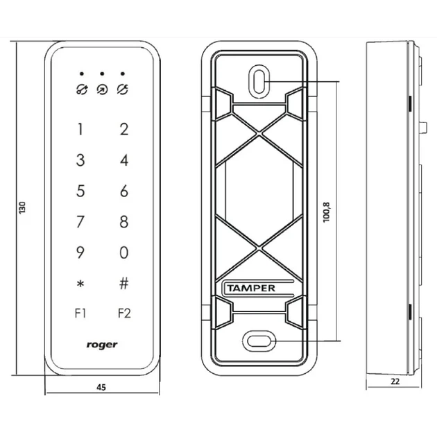 Зчитувач контролю доступу Roger безконтактний PRT84MF (5907608963476) - зображення 2