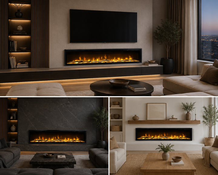 Электрокамин с обогревом Dimplex Ignite Evolve 60 (EVO1500) с дровами, кристаллами стекла, цветами пламени и подсветкой наполнения, WiFi управление, размер 1560x419x152 + Подарок! Увлажнитель воздуха - изображение 2
