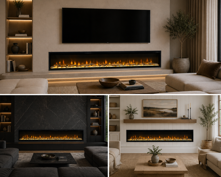Электрокамин с обогревом Dimplex Ignite Evolve 74 (EVO1800) с дровами, кристаллами стекла, цветами пламени и подсветкой наполнения, WiFi управление, размер 1941x419x152 + Подарок! Увлажнитель воздуха - изображение 2